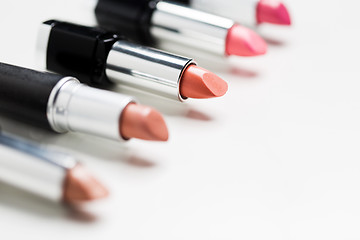 Image showing close up of lipsticks range