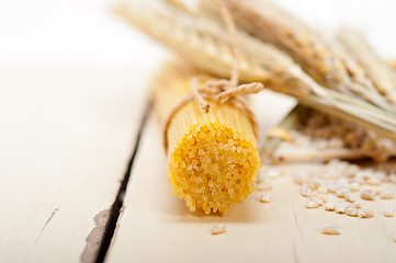 Image showing organic Raw italian pasta and durum wheat 