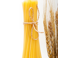 Image showing organic Raw italian pasta and durum wheat 