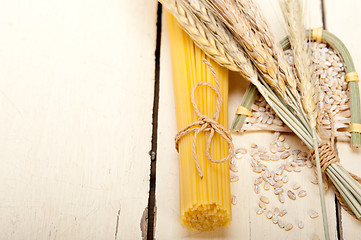 Image showing organic Raw italian pasta and durum wheat 