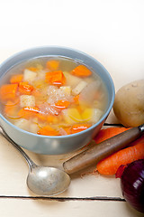 Image showing Traditional Italian minestrone soup 