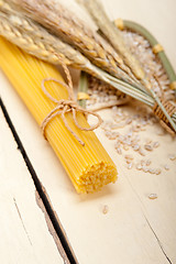 Image showing organic Raw italian pasta and durum wheat 