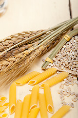 Image showing Italian pasta penne with wheat