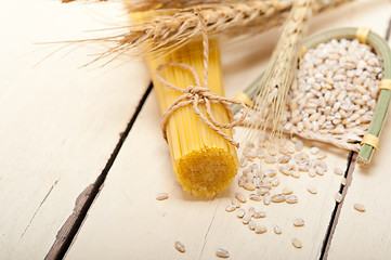 Image showing organic Raw italian pasta and durum wheat 