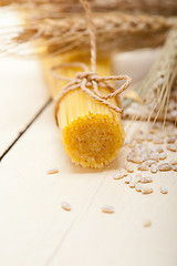 Image showing organic Raw italian pasta and durum wheat 