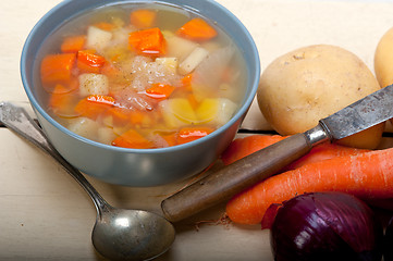 Image showing Traditional Italian minestrone soup 