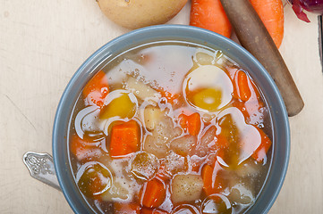 Image showing Traditional Italian minestrone soup 