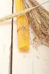 Image showing organic Raw italian pasta and durum wheat 