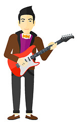 Image showing Musician playing electric guitar.