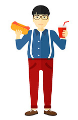 Image showing Man with fast food.