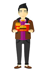 Image showing Man with fast food.