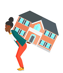 Image showing Woman carrying house.