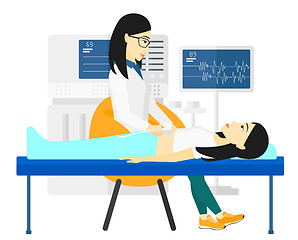 Image showing Patient under ultrasound examination.