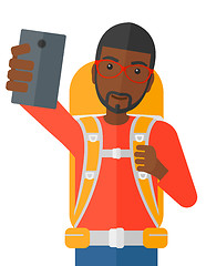 Image showing Man making selfie.