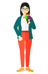 Image showing Woman holding icecream.