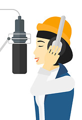 Image showing Singer making record. 