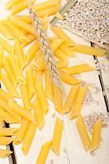 Image showing Italian pasta penne with wheat