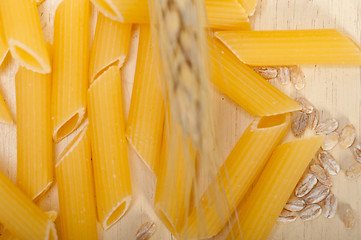 Image showing Italian pasta penne with wheat