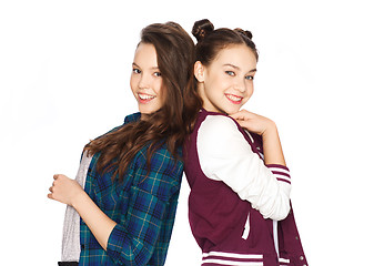 Image showing happy smiling pretty teenage girls having fun