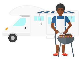 Image showing Man preparing barbecue.