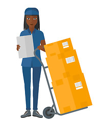 Image showing Woman delivering boxes.