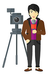 Image showing TV reporter working.