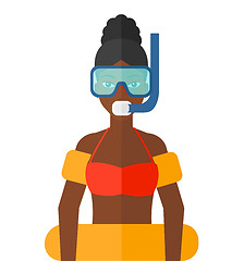 Image showing Woman with swimming equipment.