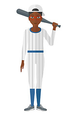 Image showing Baseball player standing with bat.