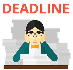 Image showing Woman having problem with deadline.