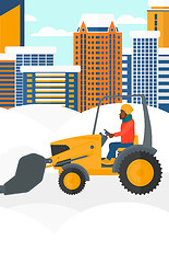 Image showing Man plowing snow.