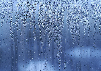 Image showing Water drops on glass