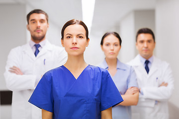 Image showing group of medics or doctors at hospital