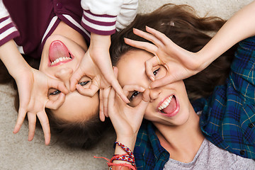 Image showing happy smiling pretty teenage girls having fun