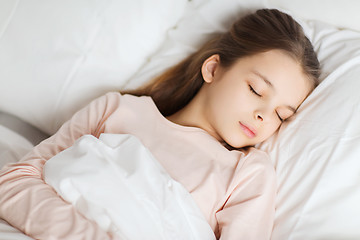 Image showing girl sleeping in bed at home