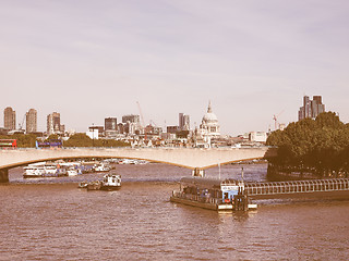 Image showing Waterloo Bridge in London vintage