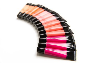 Image showing close up of lip gloss tubes