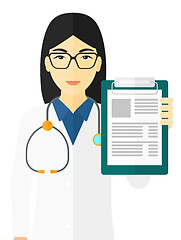 Image showing Doctor holding medical notepad.