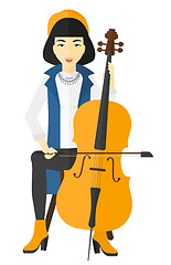 Image showing Woman playing cello.
