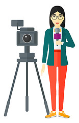 Image showing TV reporter working.