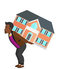 Image showing Man carrying house.