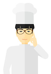 Image showing Chef pointing forefinger up.