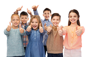 Image showing happy children showing thumbs up