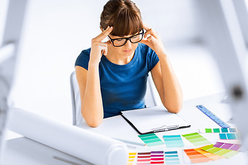 Image showing stressed interior designer