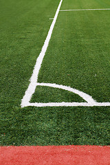 Image showing Corner of soccer field