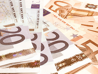 Image showing  Euro bankonotes background vintage