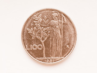 Image showing  Italian lira coin vintage