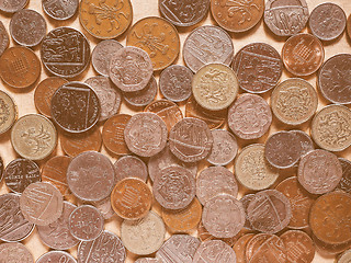 Image showing  Pound coins vintage