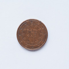 Image showing Portuguese 1 cent coin