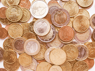 Image showing  Euro coins vintage