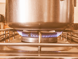 Image showing  Saucepot on cooker vintage